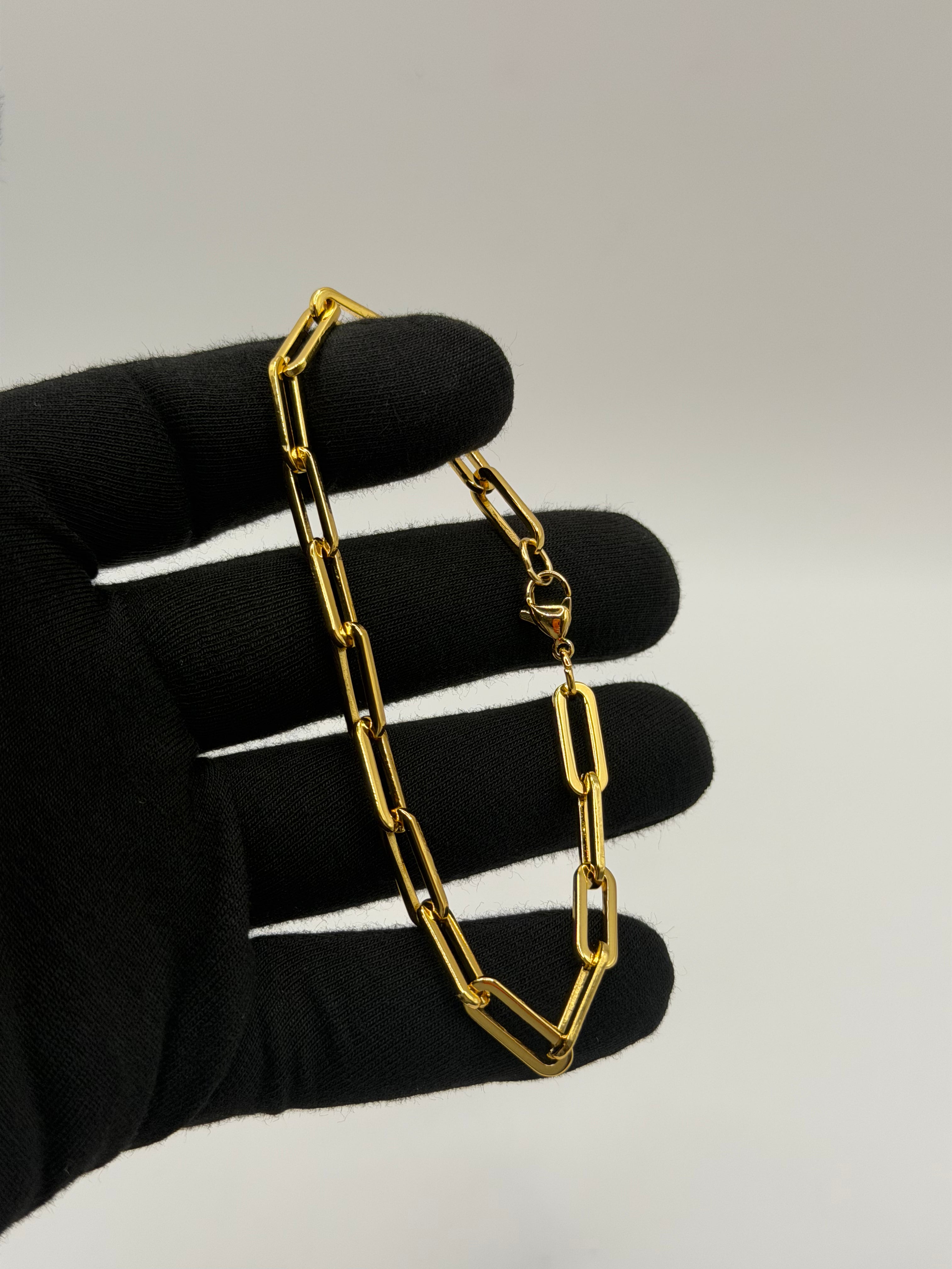 Paperclip armband Goud